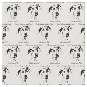 Tissu Drôle grand Danse Goutté Chien Humour Citation