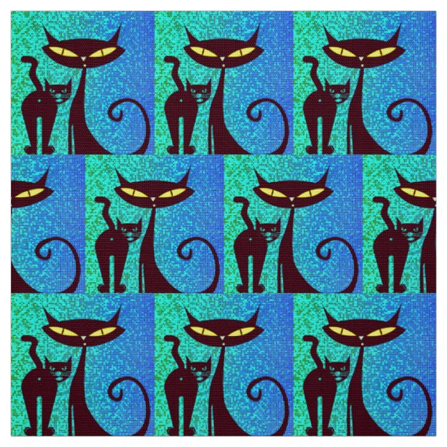 Tissu Drôle Humorore Chats Couple (Échantillon)