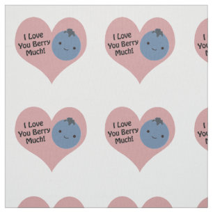 Tissu Drôle Je T'Aime Berry Beaucoup mignon Kawaii Blueb