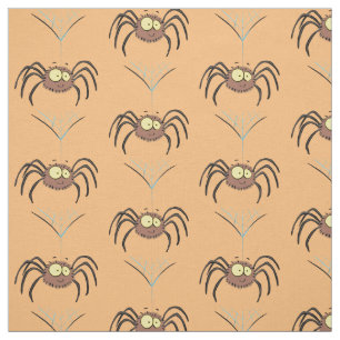 Tissu Drôle mignon dessin animé d'araignée moelleuse