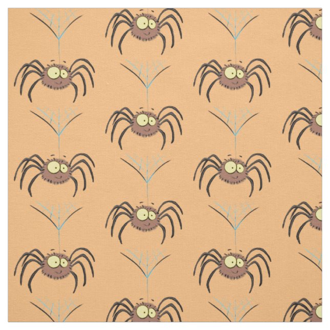 Tissu Drôle mignon dessin animé d'araignée moelleuse (Échantillon)