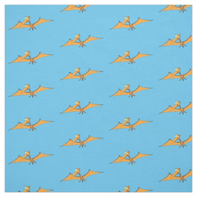 Tissu Drôle mignon dessin animé de pterodactyle volant o (Échantillon)