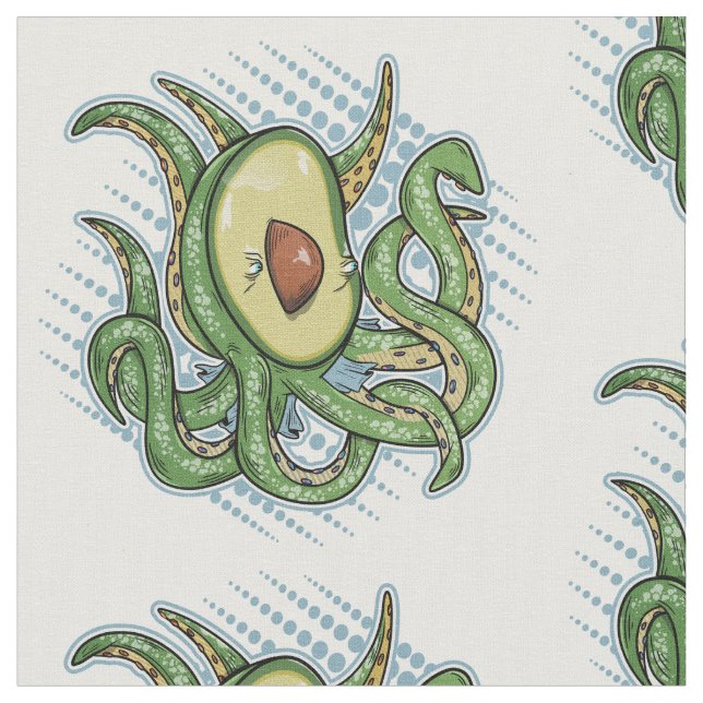 Tissu Drôle Octopus Avocado (Fermer)