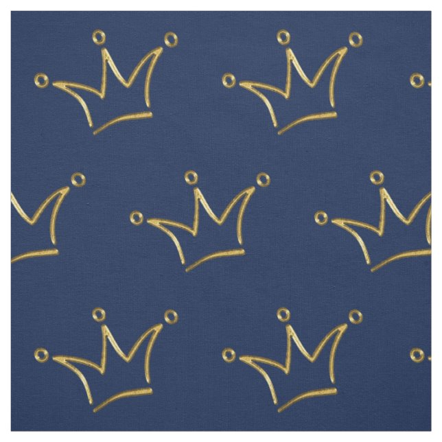 Tissu Drôle or couronne + votre backgr. & texte (Échantillon)
