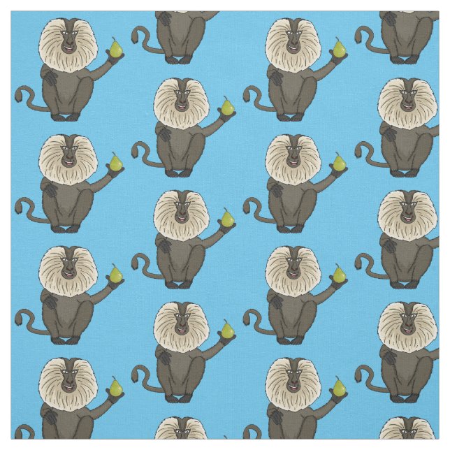 Tissu Drôle singe-singe macaque à queue de lion (Échantillon)