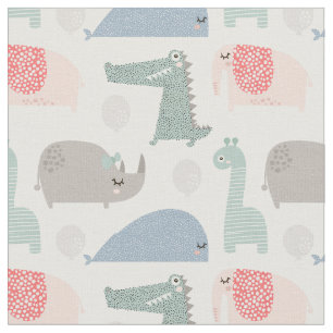Tissu Drôle Visage mignon Doodle Motif animal