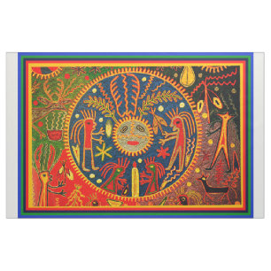 Tissu du concepteur rituel Shaman Huichol du sud-o