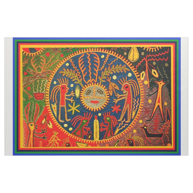 Tissu du concepteur rituel Shaman Huichol du sud-o (Yard)