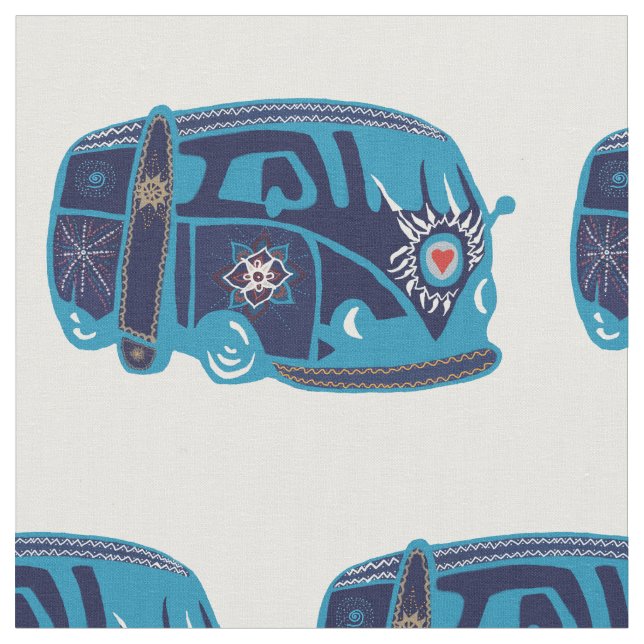 Tissu du coton de Hippie Van Custom Combed (56" (Fermer)