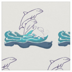 Tissu du coton peigné par coutume de dauphins (56