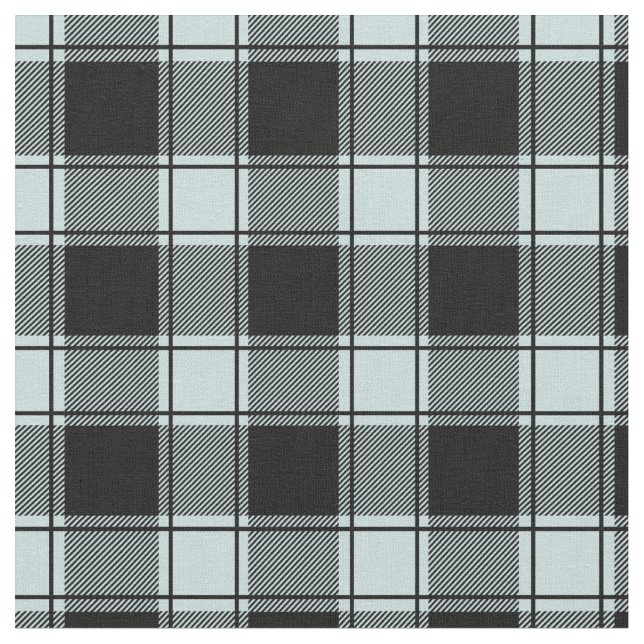 Tissu Duck Egg Blue & Black Buffalo Plaid (Fermer)