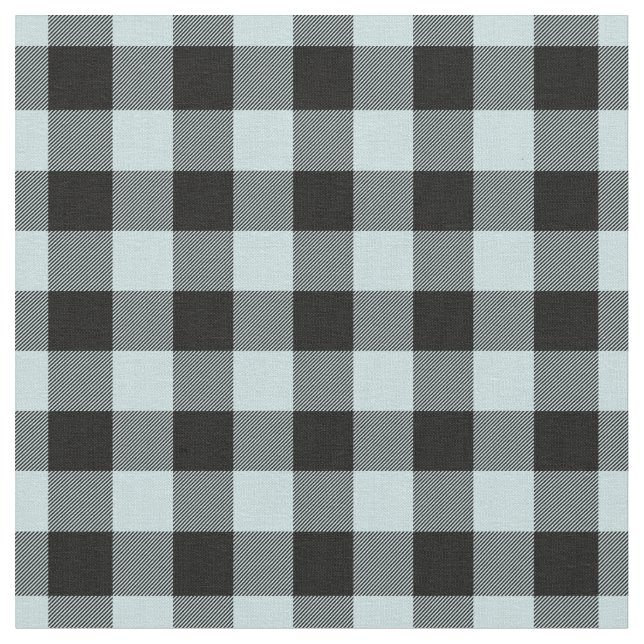 Tissu Duck Egg Blue & Black Plaid Gingham (Fermer)