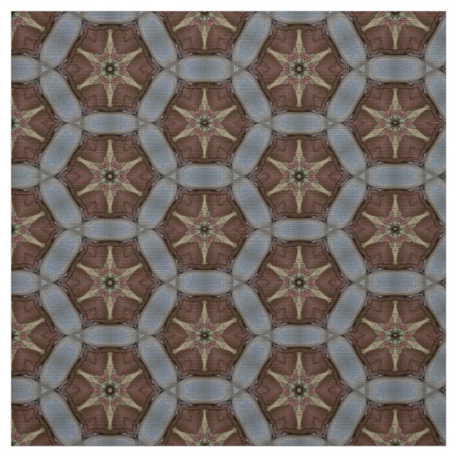 Tissu d'Upholstérie Brown Turquoise et terrestre p (Échantillon)