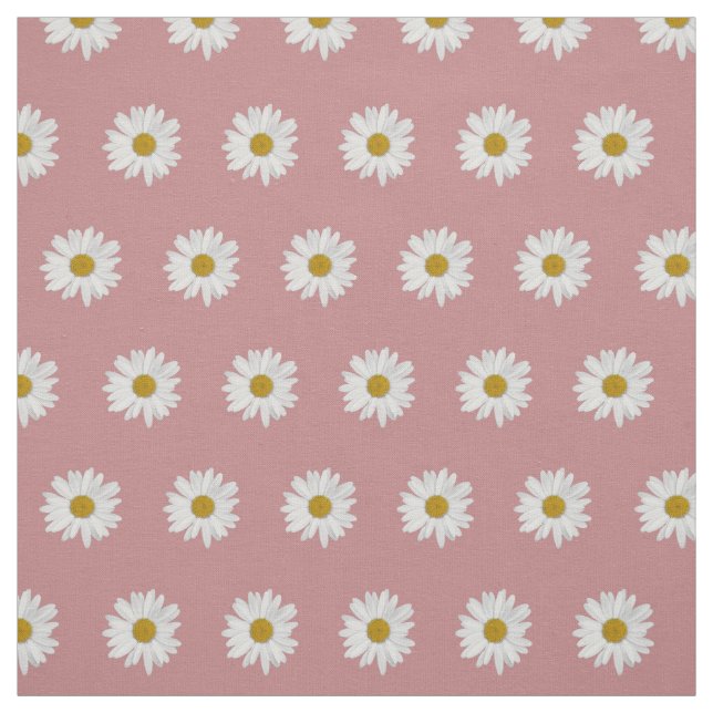 Tissu Dusty Rose Bohemian Daisy Motif (Échantillon)