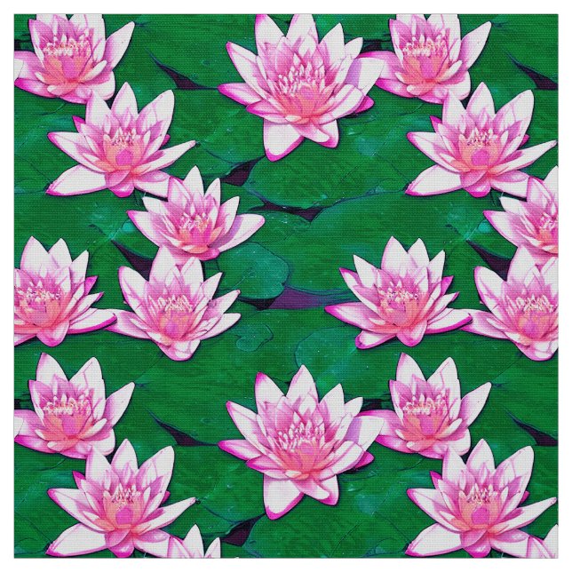 Tissu Eau rose sur un étang (Échantillon)