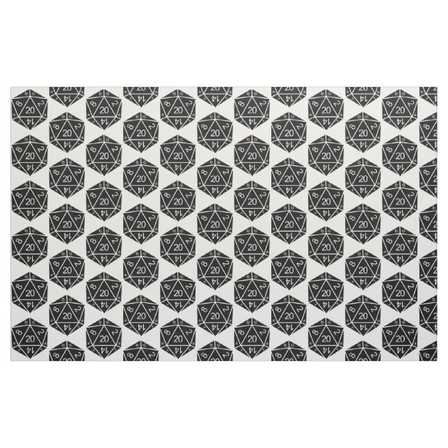 Tissu Ebony D20 Dice Fabric (Yard)