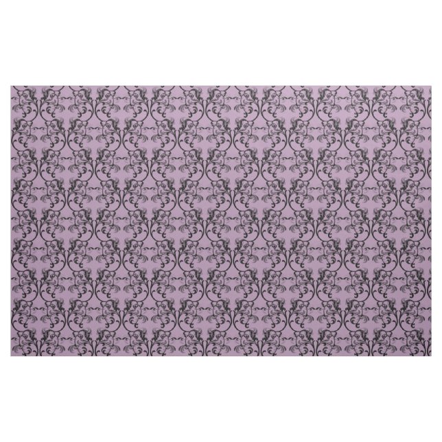 Tissu Ebony Purple Parisien Damask Pattern Fabric (Fat Quarter)