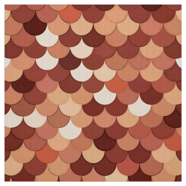 Tissu Écailles de sirène, cuivre, marron, crème et tan (Échantillon)