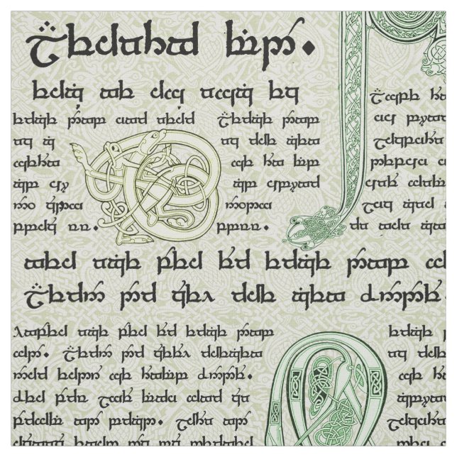 Tissu Échantillonneur celtique en vert (Échantillon)