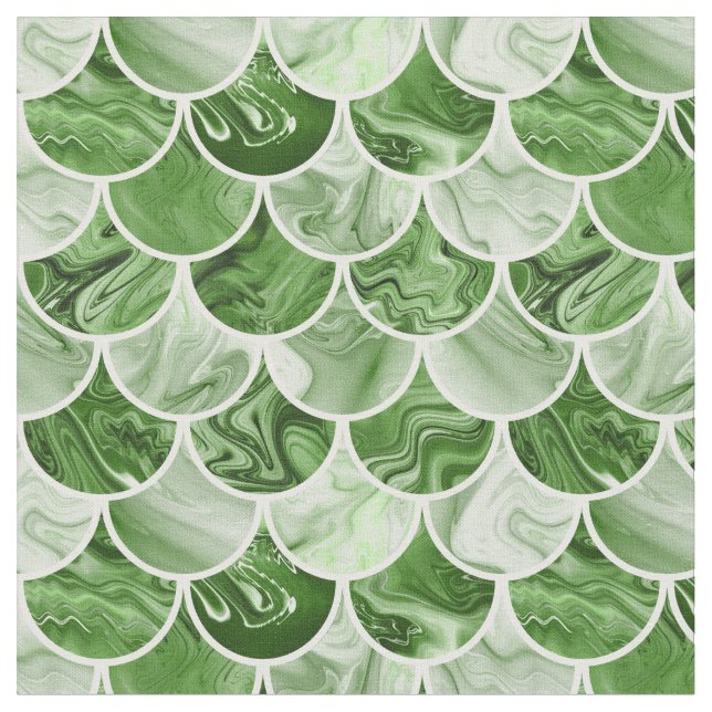 Tissu Échelle verte de sirène (Fermer)