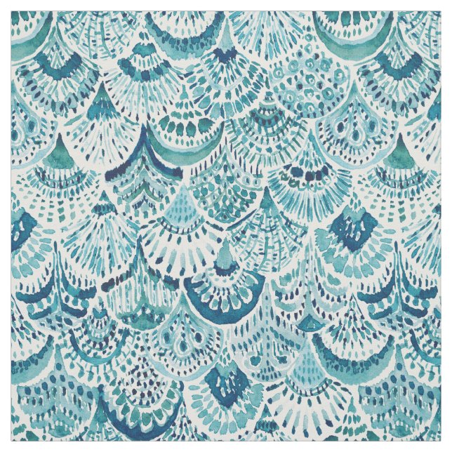 Tissu Échelles de sirène d'indigo d'ARMURE de MERM (Échantillon)