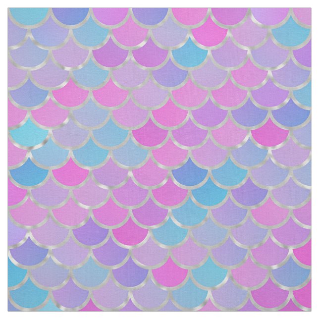 Tissu Échelles de sirène multicolore et argentée (Échantillon)