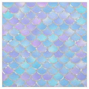 Tissu Échelles de sirène multicolore et argentée