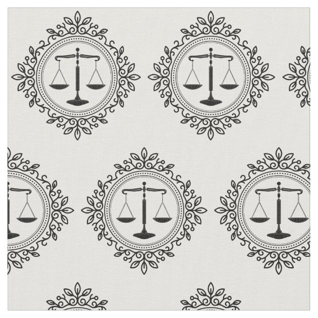 Tissu Échelles décoratives d'avocat de la justice | (Fermer)