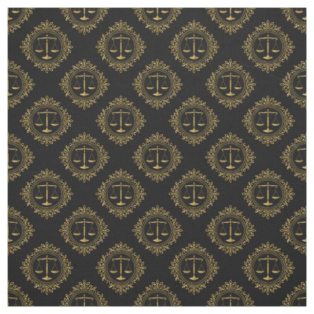 Tissu Échelles d'or décoratives de justice | Avocat (Échantillon)