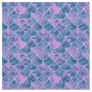 Tissu Échelles roses turquoises