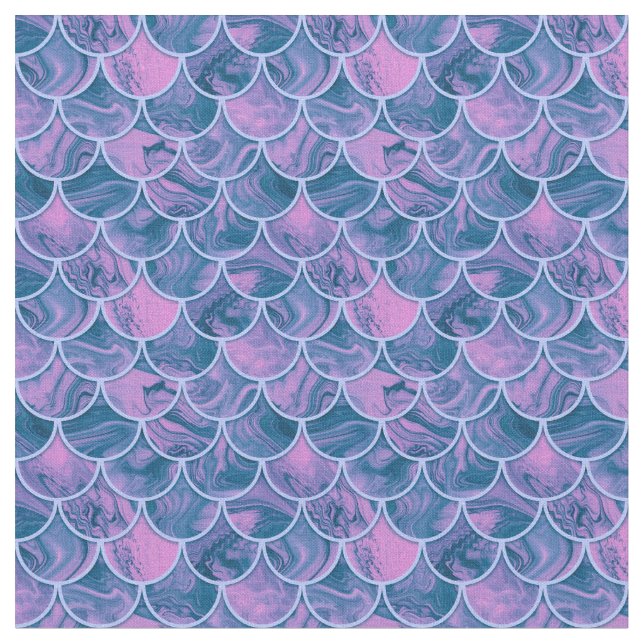 Tissu Échelles roses turquoises (Fermer)