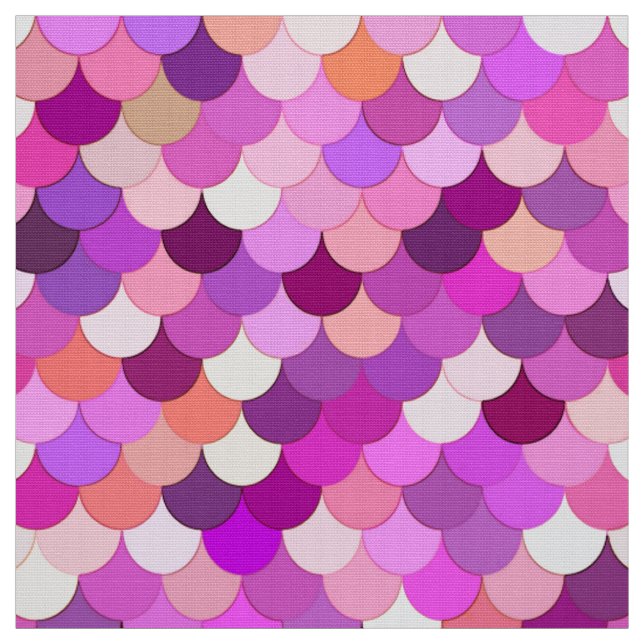 Tissu Échelles, violette, améthyste, et corail de sirène (Échantillon)
