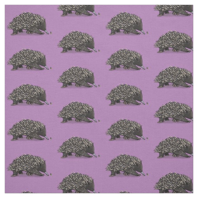 Tissu Echidna mignonne avec dessin animé d'abeille (Échantillon)