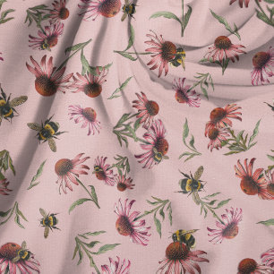 Tissu Échinacée Fleurs en cône roses motif sans couture