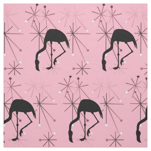 Tissu Éclatement Atomique Rose Flamingo Moderne du Milie (Échantillon)
