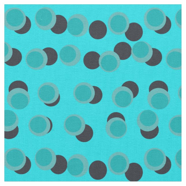 Tissu Éclipse de turquoise atomique - Moderne du milieu  (Fermer)