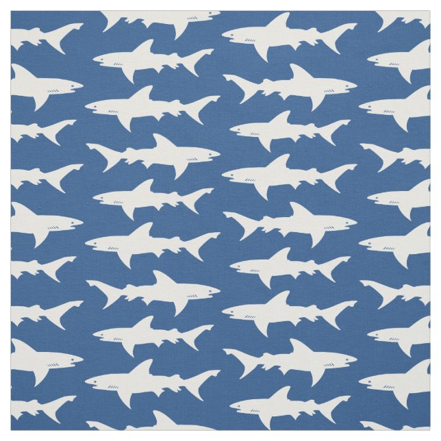 Tissu École bleue et blanche d'attaque de requin des (Échantillon)