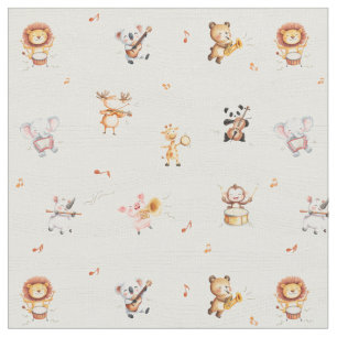 Tissu école de musique animaux musiciens mignon décor de