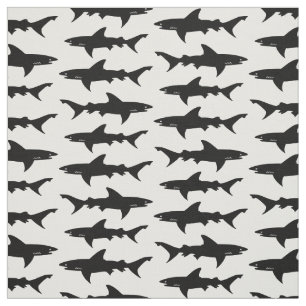 Tissu École noire et blanche d'attaque de requin des
