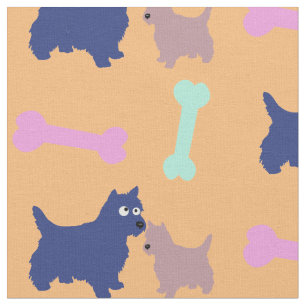 Tissu écossais personnalisé Terrier et Chiot
