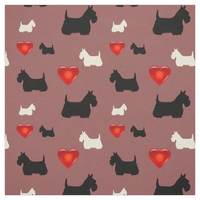 Tissu Écossais Terrier noir/blanc (Échantillon)