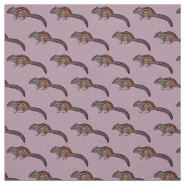 Tissu Écureuil Rayé (Rose) (Échantillon)