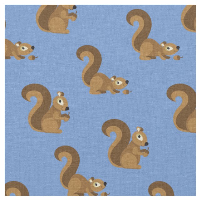 Tissu Écureuils Mignons Dessin Animé Enfants (Fermer)