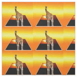 Tissu Effet d'art en relief Girafe Soleil Doré,