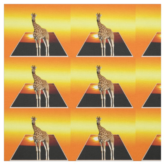 Tissu Effet d'art en relief Girafe Soleil Doré, (Échantillon)