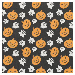 Tissu Éffrayant Halloween Ghosts & Jack-o'-lantern