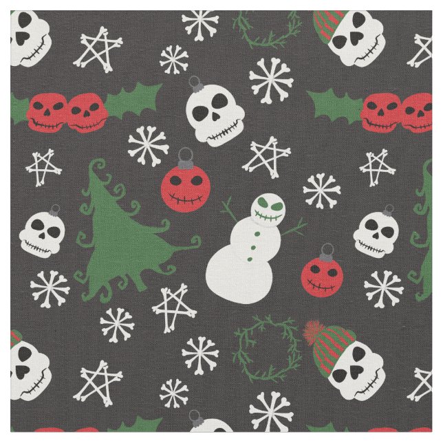 Tissu Éffrayant Noël Déplaisant Goth Fête à thème (Fermer)