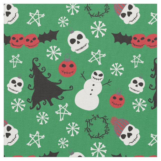 Tissu Éffrayant Noël Déplaisant Goth Fête à thème (Fermer)