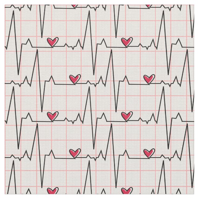Tissu EKG Plaid en blanc (Fermer)