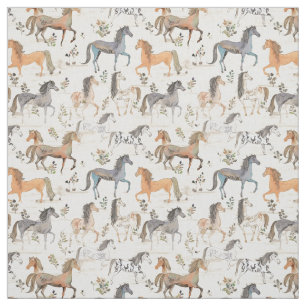 Tissu Élégance équine : Cheval Whimsy